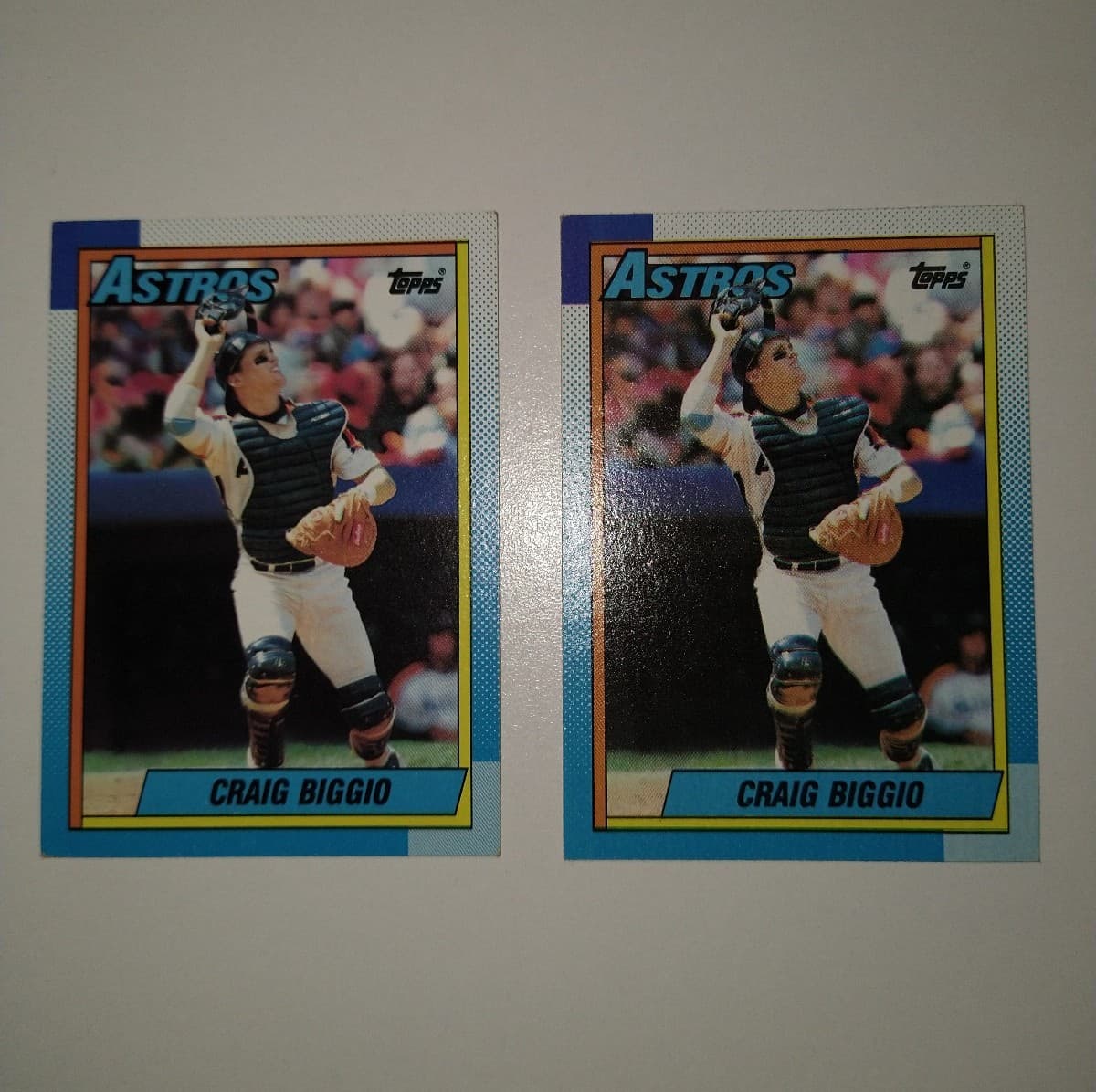 Set of 2 1990 Topps Baseball Cards - Craig Biggio -#157