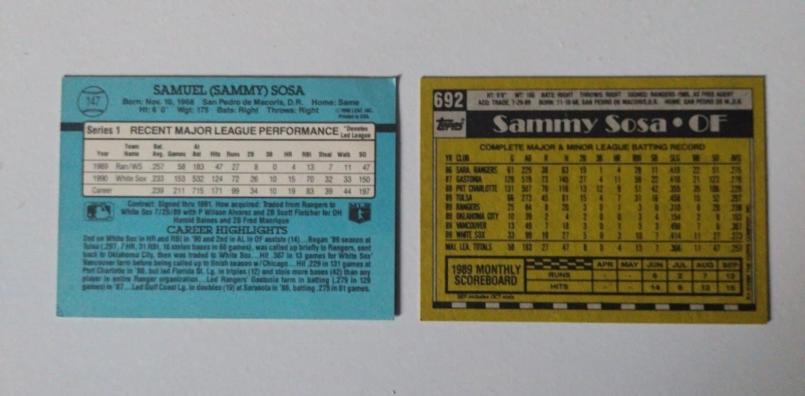 Sammy Sosa - 2 Card Bundle - Thumbnail 2