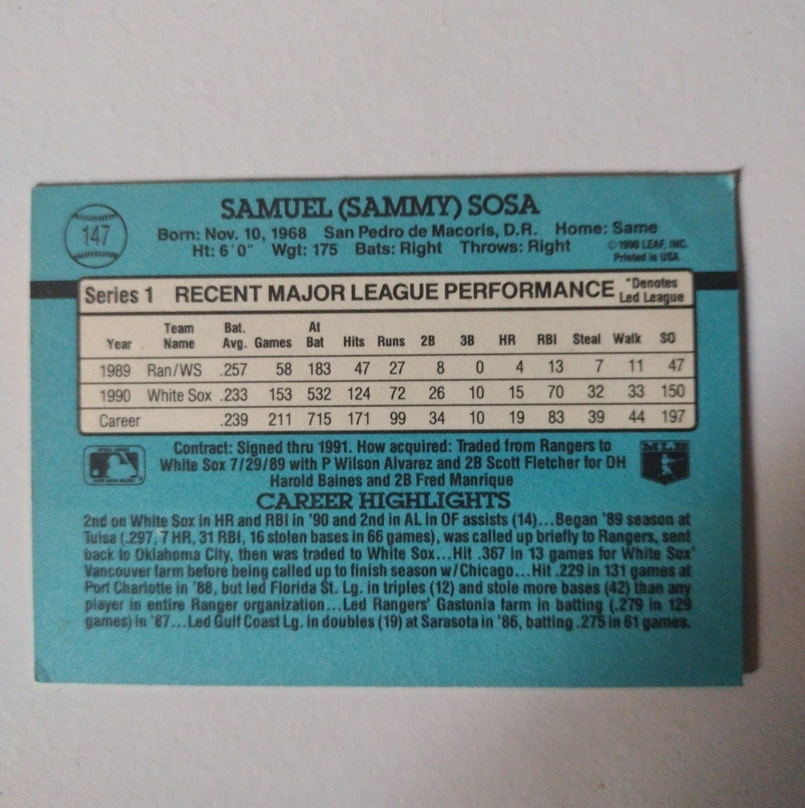 Sammy Sosa - 2 Card Bundle - Thumbnail 4