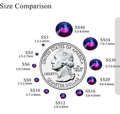 288pcs SS34 Purple Velvet Flatback 3D Glass DIY Nails Art Crystal Stones Manicur - Thumbnail 2