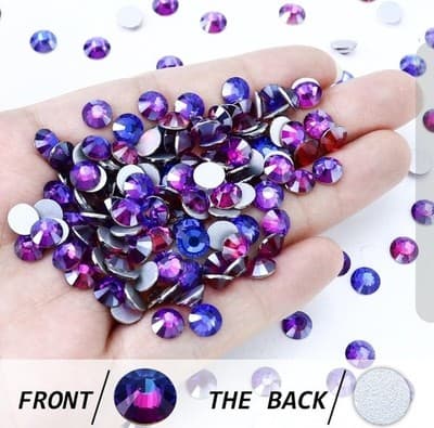 288pcs SS34 Purple Velvet Flatback 3D Glass DIY Nails Art Crystal Stones Manicur - Thumbnail 5