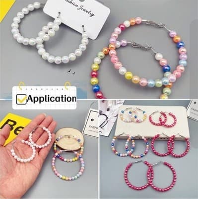 200 8mm Round Acrylic Pearl Beads Colorful Spacer Jewelry DIY Gray - Thumbnail 4