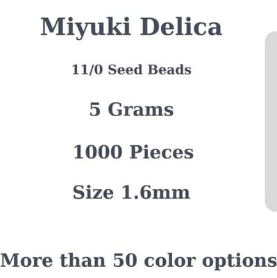 Miyuki Delica 11/0 Seed Beads - Glass Beads Bulk 5 Grams & Size 1.6Mm 1000 Piece - Thumbnail 2