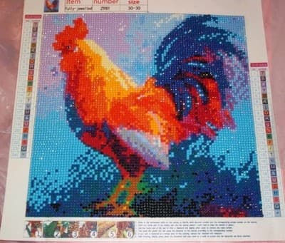 ROOSTER DIY 5D Diamond Painting Cross Stitch Picture COMPLETED NEW - Image 1