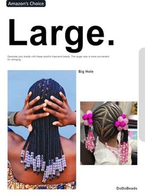 200 Pcs 10X12Mm Large Hole Hair Beads, Pink Jumbo Pony Beads for B - Thumbnail 3