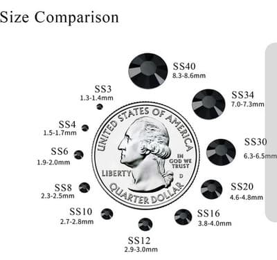 1440pcs SS3-SS20 Crystal Flat back no hot fix Glass Rhinestone Nail Art - Thumbnail 3