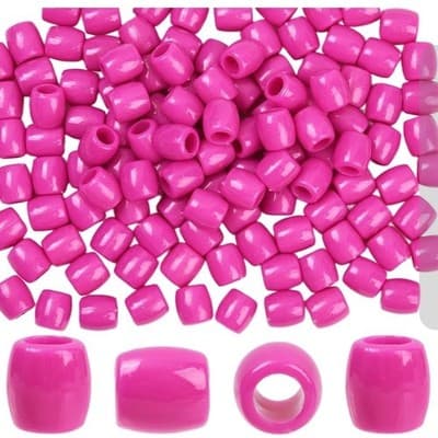Large Hole Pony Beads for DIY Jewelry Women Plastic Colorful Pink Beads Craft - Image 1