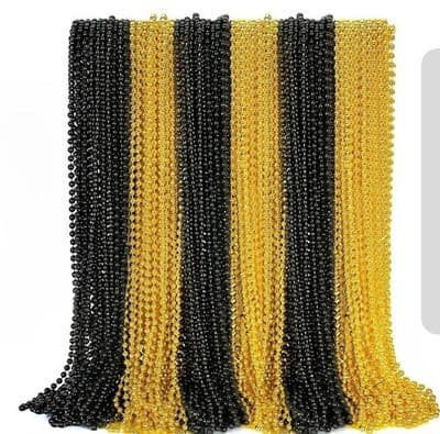 12PCS New Eve Bead Necklace, Black Gold Bead Costumes Necklace Party Supplie... - Image 1