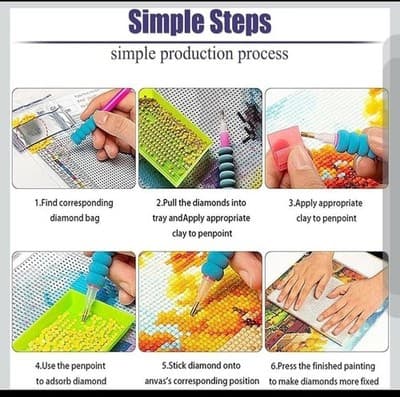 ROOSTER DIY 5D Diamond Painting Cross Stitch Picture COMPLETED NEW - Thumbnail 2