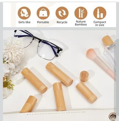 5 Pack 5g Bamboo Lip Balm Tubes Empty DIY Refillable Eco-Friendly Containers - Thumbnail 6
