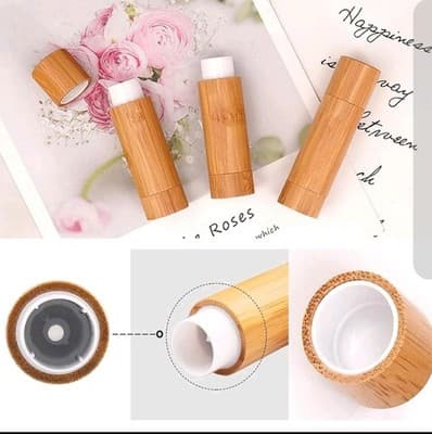5 Pack 5g Bamboo Lip Balm Tubes Empty DIY Refillable Eco-Friendly Containers - Thumbnail 7