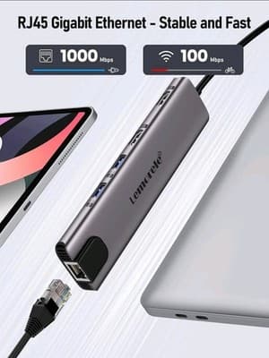 Mkighub 11-in-1 USB C Docking Station Dual HDMI 4K PD Ethernet SD/TF Silver - Thumbnail 3