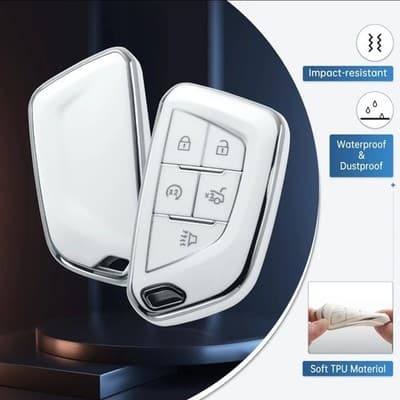 Cadillac Key Fob Cover TPU Case Protector Fits ATS CT5 CT6 XT4 XT5 XTS 5/6 Btn - Thumbnail 2