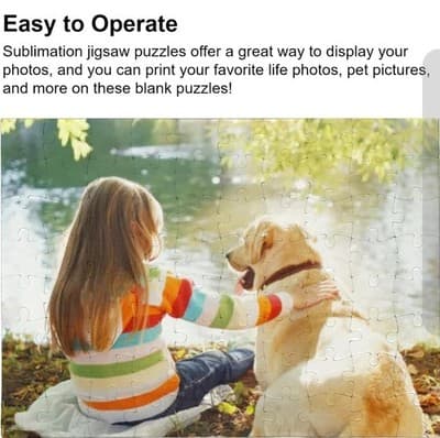 6 Sublimation Blanks Puzzles DIY Blank Puzzle for Sublimation Transfer 6x8 80pcs - Thumbnail 5