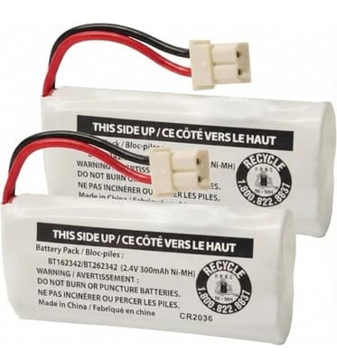 2-Pack BT162342/BT262342 2.4V Battery Packs for Vtech Cordless Phone - Image 1