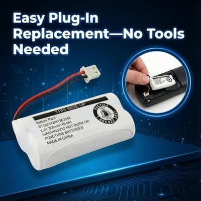 2-Pack BT162342/BT262342 2.4V Battery Packs for Vtech Cordless Phone - Thumbnail 5