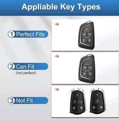 Cadillac Key Fob Cover TPU Case Protector Fits ATS CT5 CT6 XT4 XT5 XTS 5/6 Btn - Thumbnail 3