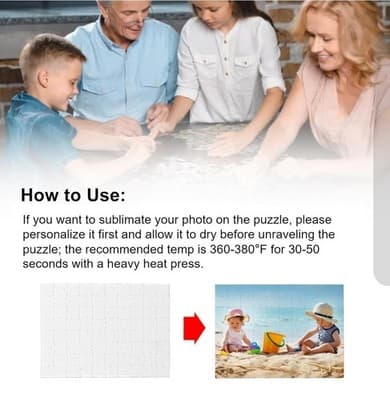 6 Sublimation Blanks Puzzles DIY Blank Puzzle for Sublimation Transfer 6x8 80pcs - Thumbnail 3