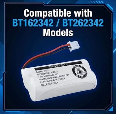 2-Pack BT162342/BT262342 2.4V Battery Packs for Vtech Cordless Phone - Thumbnail 2