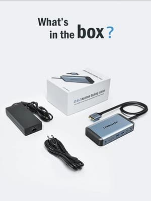 Lemorele MacBook Pro Air Docking Station w/150W Power Adapter, 12 in 2 USB C - Thumbnail 2