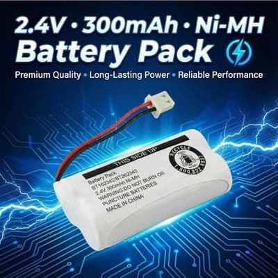 2-Pack BT162342/BT262342 2.4V Battery Packs for Vtech Cordless Phone - Thumbnail 3