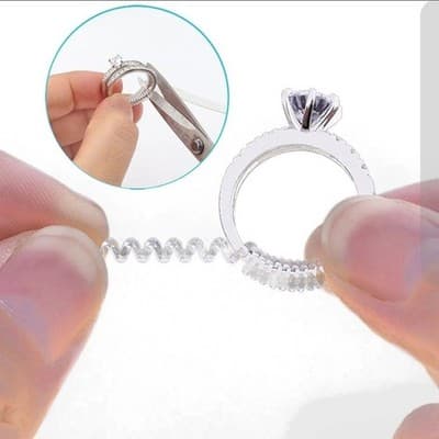 12 Pcs Transparent TPU Guard Invisible Ring Size Reducer Adjuster - Image 1