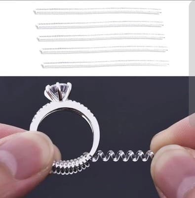 12 Pcs Transparent TPU Guard Invisible Ring Size Reducer Adjuster - Thumbnail 3