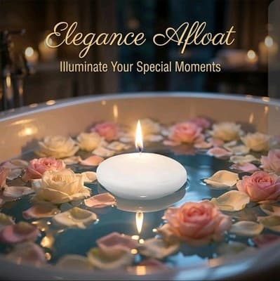 10pcs White Floating Candles - Small Floating Candles for Centerpieces - Thumbnail 2