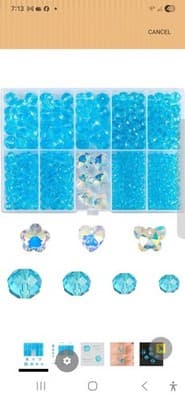 FZH4-10mm Faceted Briolette Glass Bead Kit for Jewelry Making 410Pcs Rondelle... - Image 1