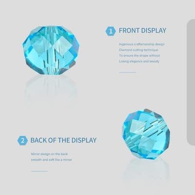 FZH4-10mm Faceted Briolette Glass Bead Kit for Jewelry Making 410Pcs Rondelle... - Thumbnail 4