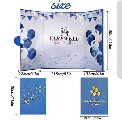 Farewell Guestbook | We Will Miss You Very Much | Blue Silver Party Decor | NEW - Image 1