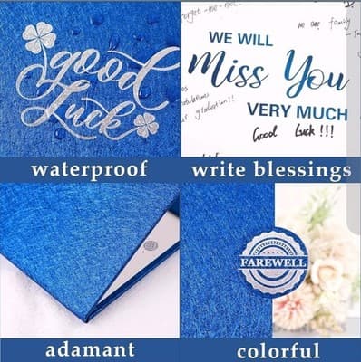 Farewell Guestbook | We Will Miss You Very Much | Blue Silver Party Decor | NEW - Thumbnail 4
