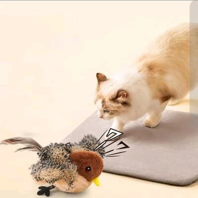 Flapping Bird Cat / Dog Toy – Chirping Plush – Motion Sensor - Touch Activated - Thumbnail 2
