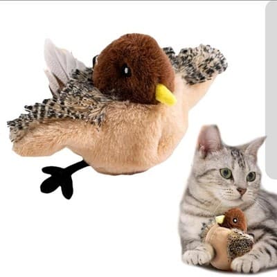 Flapping Bird Cat / Dog Toy – Chirping Plush – Motion Sensor - Touch Activated - Image 1