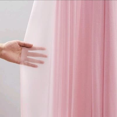 Dusty Rose Wedding Arch Drapes 2 Panels 30"x20Ft Sheer Curtain Backdrop - Thumbnail 2