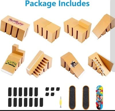 Finger Skateboard Skate Park Kit – 8 Ramps + 3 Boards – DIY Kit – Gift Ready! - Thumbnail 3