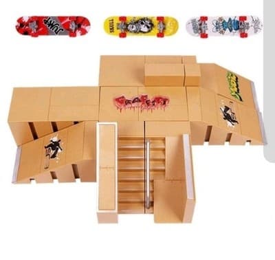 Finger Skateboard Skate Park Kit – 8 Ramps + 3 Boards – DIY Kit – Gift Ready! - Image 1