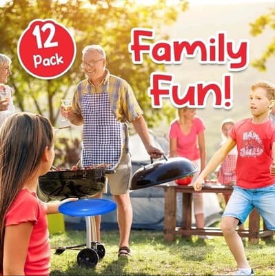 12 Pack Flying Discs 10" Assorted Neon Colors Outdoor Fun Party Game Toy NEW - Thumbnail 3