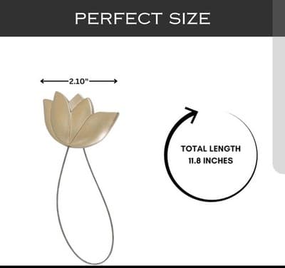 2pcs Magnetic Tulip Curtain Tiebacks – Gold Resin Drapery Holdbacks Elegant - Thumbnail 4
