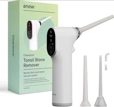 Electronic Tonsil Stone Remover Vacuum Suction LED Guidance Tool White - Image 1