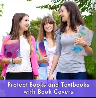 Feela 5-Pack Book Covers | Neon Stretchable Fabric | Fits up to 9'x11' Textbooks - Thumbnail 5
