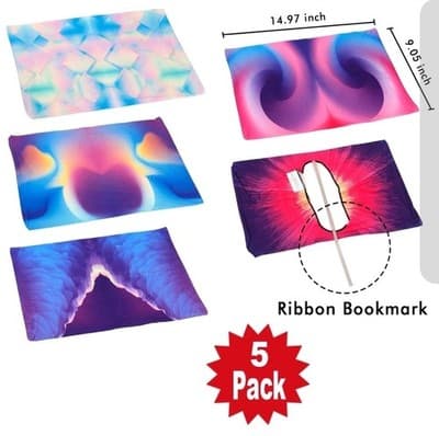 Feela 5-Pack Book Covers | Neon Stretchable Fabric | Fits up to 9'x11' Textbooks - Thumbnail 3