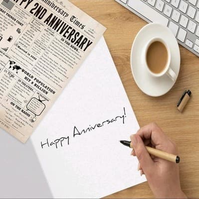 Large 2nd Anniversary Card – Romantic Greeting for Husband Wife Couple Celebrati - Thumbnail 5