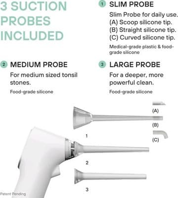 Electronic Tonsil Stone Remover Vacuum Suction LED Guidance Tool White - Thumbnail 5