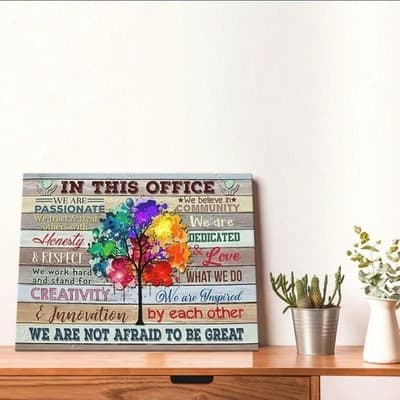 Motivational Canvas Quote Poster In This Office Framed 16x12 Wall Art - Thumbnail 2