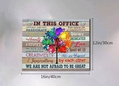 Motivational Canvas Quote Poster In This Office Framed 16x12 Wall Art - Thumbnail 3