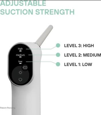 Electronic Tonsil Stone Remover Vacuum Suction LED Guidance Tool White - Thumbnail 3