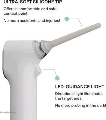 Electronic Tonsil Stone Remover Vacuum Suction LED Guidance Tool White - Thumbnail 4