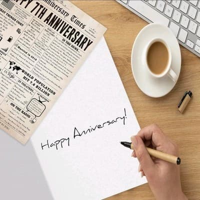 Large 7th Anniversary Card – Romantic Greeting for Husband Wife Couple Celebrati - Thumbnail 4