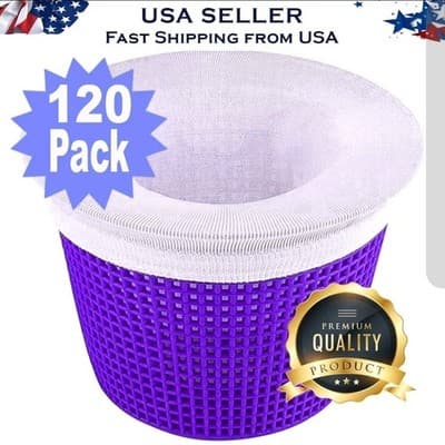 120-Pack Pool Skimmer Socks | Ultra Fine Mesh | Fits All Baskets | Fast Ship